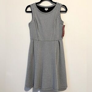NWT Merona Fit and Flare Dress, Size XS, Black White, New with tags